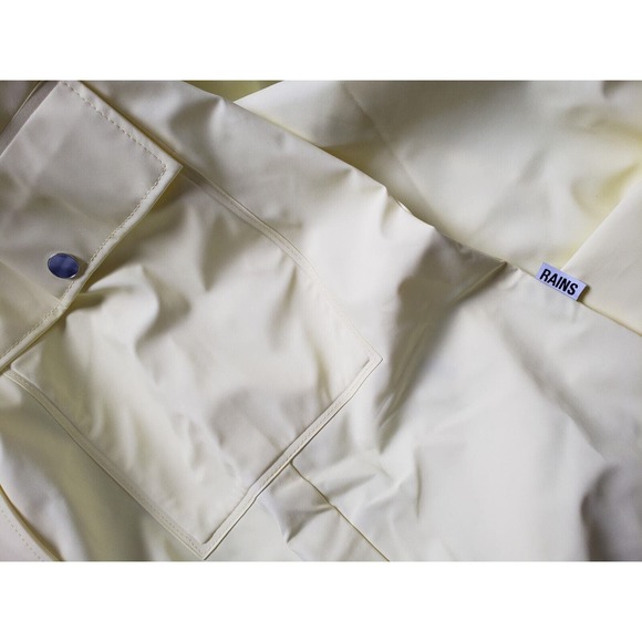 RAINS Curve W Hooded Jacket Straw Yellow Waterproof Large L Rain - Picture 8 of 10
